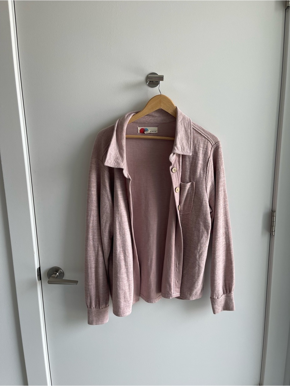 Free People Light Pink Button-Up Long Sleeve